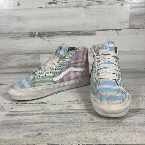 Vans Women's Pastel Striped Sk8 Hi Tapered Sneaker Shoes Multicolor Size 7 - Picture 5 of 8